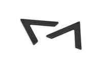 Black V Shape, 8 Oxidized Black Brass V Shaped Charms With 1 Hole (28x23x1mm) M01248