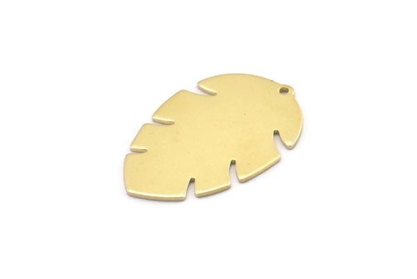 Brass Leaf Charm, 8 Raw Brass Leaf Charms With 1 Hole, Leaf Charm Earrings (30x20x0.80mm) M01689
