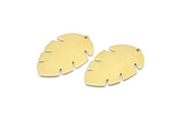 Brass Leaf Charm, 8 Raw Brass Leaf Charms With 1 Hole, Leaf Charm Earrings (30x20x0.80mm) M01689