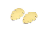 Brass Leaf Charm, 8 Raw Brass Leaf Charms With 2 Holes, Leaf Charm Earrings (30x20x0.80mm) M01688