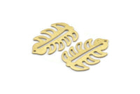 Brass Leaf Charm, 8 Textured Raw Brass Leaf Charms With 1 Hole, Leaf Charm Earrings (30x20x0.80mm) M01779