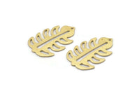 Brass Leaf Charm, 8 Textured Raw Brass Leaf Charms With 1 Hole, Leaf Charm Earrings (30x20x0.80mm) M01779