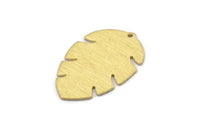 Brass Leaf Charm, 8 Textured Raw Brass Leaf Charms With 1 Hole, Leaf Charm Earrings (30x20x0.80mm) M01761