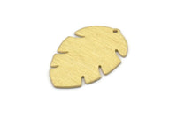 Brass Leaf Charm, 8 Textured Raw Brass Leaf Charms With 1 Hole, Leaf Charm Earrings (30x20x0.80mm) M01761