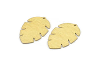 Brass Leaf Charm, 8 Textured Raw Brass Leaf Charms With 1 Hole, Leaf Charm Earrings (30x20x0.80mm) M01761