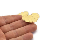 Brass Leaf Charm, 8 Textured Raw Brass Leaf Charms With 1 Hole, Leaf Charm Earrings (30x20x0.80mm) M01761
