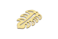 Brass Leaf Charm, 8 Textured Raw Brass Leaf Charms With 1 Hole, Leaf Charm Earrings (30x20x0.80mm) M01776