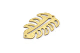 Brass Leaf Charm, 8 Textured Raw Brass Leaf Charms With 2 Holes, Leaf Charm Earrings (30x20x0.80mm) M01778