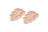 Copper Leaf Charm, 8 Raw Copper Leaf Charms With 1 Hole, Leaf Charm Earrings (30x20x0.80mm) M01720