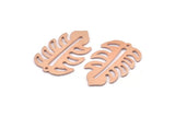 Copper Leaf Charm, 8 Raw Copper Leaf Charms With 1 Hole, Leaf Charm Earrings (30x20x0.80mm) M01720