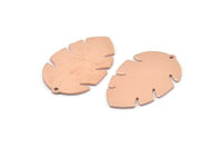 Bakır Yaprak Tılsımı, 1 Delikli 8 Ham Bakır Yaprak Tılsımı, Yaprak Tılsımı Küpeleri (30x20x0,80 mm) M01728