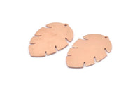 Bakır Yaprak Tılsımı, 1 Delikli 8 Ham Bakır Yaprak Tılsımı, Yaprak Tılsımı Küpeleri (30x20x0,80 mm) M01728