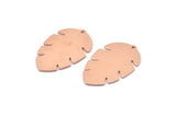 Bakır Yaprak Tılsımı, 1 Delikli 8 Ham Bakır Yaprak Tılsımı, Yaprak Tılsımı Küpeleri (30x20x0,80 mm) M01728