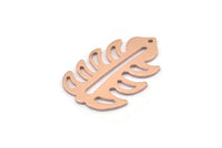 Bakır Yaprak Tılsımı, 1 Delikli 8 Ham Bakır Yaprak Tılsımı, Yaprak Tılsımı Küpeleri (30x20x0,80 mm) M01719