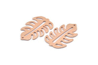 Bakır Yaprak Tılsımı, 1 Delikli 8 Ham Bakır Yaprak Tılsımı, Yaprak Tılsımı Küpeleri (30x20x0,80 mm) M01719