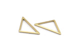 Pirinç Üçgen Charm, 24 Ham Pirinç Açık Üçgen Halka Charm (25x13x1mm) M01696