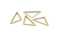 Pirinç Üçgen Charm, 24 Ham Pirinç Açık Üçgen Halka Charm (25x13x1mm) M01696