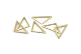 Pirinç Üçgen Charm, 24 Ham Pirinç Açık Üçgen Halka Charm (25x13x1mm) M01696