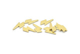 Brass Lightning Blank, 24 Raw Brass, Brass Lightning Bolt Blanks, Stamping Blanks (17x8x1mm) M01680