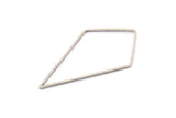 Silver Diamond Charm, 12 Antique Silver Plated Brass Diamond Ring Charms, Connectors, Findings (60x34x1mm) D1284 H1293