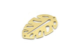 Brass Leaf Charm, 8 Raw Brass Leaf Charms With 2 Holes, Leaf Charm Earrings (30x20x0.80mm) M01678