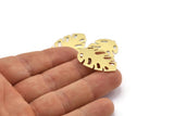 Brass Leaf Blank, 8 Raw Brass Leaf Blanks, Brass Blanks, Stamping Blanks (30x20x0.80mm) M01734