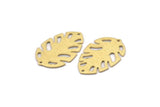 Brass Leaf Charm, 8 Textured Raw Brass Leaf Charms With 2 Holes, Leaf Charm Earrings (30x20x0.80mm) M01760