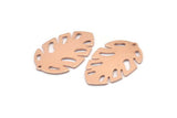 Copper Leaf Charm, 8 Raw Copper Leaf Charms With 1 Hole, Leaf Charm Earrings (30x20x0.80mm) M01724
