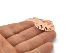 Copper Leaf Charm, 8 Raw Copper Leaf Charms With 1 Hole, Leaf Charm Earrings (30x20x0.80mm) M01724