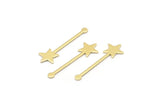 Brass Star Blank, 24 Raw Brass Star Blanks, Stamping Blanks (30x9x0.80mm) M02053