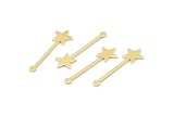 Brass Star Blank, 24 Raw Brass Star Blanks, Stamping Blanks (30x9x0.80mm) M02053
