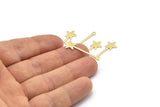 Brass Star Blank, 24 Raw Brass Star Blanks, Stamping Blanks (30x9x0.80mm) M02053