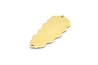 Pirinç Yaprak Tılsımı, 2 Delikli 8 Ham Pirinç Yaprak Tılsımı, Yaprak Tılsımı Küpeleri (30x13x0,80 mm) M01684