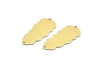 Pirinç Yaprak Tılsımı, 2 Delikli 8 Ham Pirinç Yaprak Tılsımı, Yaprak Tılsımı Küpeleri (30x13x0,80 mm) M01684
