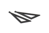 Black Triangle Charm, 6 Oxidized Black Brass Triangle Charms With 1 Loop (40x11x1mm) BS 2184 H1383