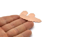 Copper Leaf Blank, 8  Raw Copper Leaf Blanks, Copper Blanks, Stamping Blanks (30x13x0.80mm) M01708