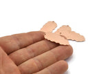 Copper Leaf Charm, 8 Raw Copper Leaf Charms With 1 Hole, Leaf Charm Earrings (30x13x0.80mm) M01707