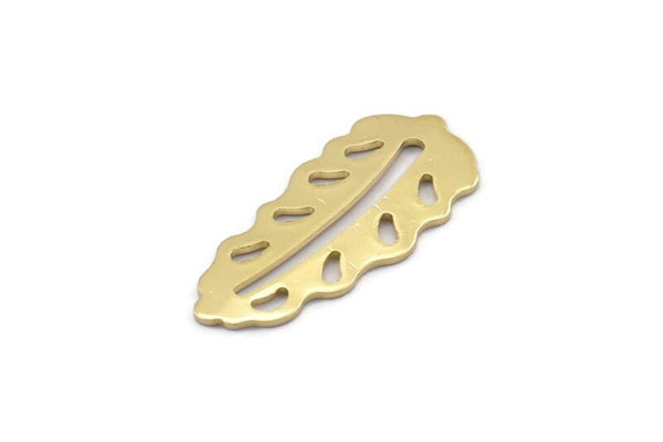 Brass Leaf Blank, 8 Raw Brass Leaf Blanks, Brass Blanks, Stamping Blanks (30x13x0.80mm) M01753