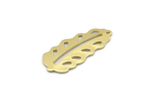 Brass Leaf Charm, 8 Raw Brass Leaf Charms With 1 Hole, Leaf Charm Earrings (30x13x0.80mm) M01752