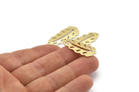 Brass Leaf Charm, 8 Raw Brass Leaf Charms With 1 Hole, Leaf Charm Earrings (30x13x0.80mm) M01752