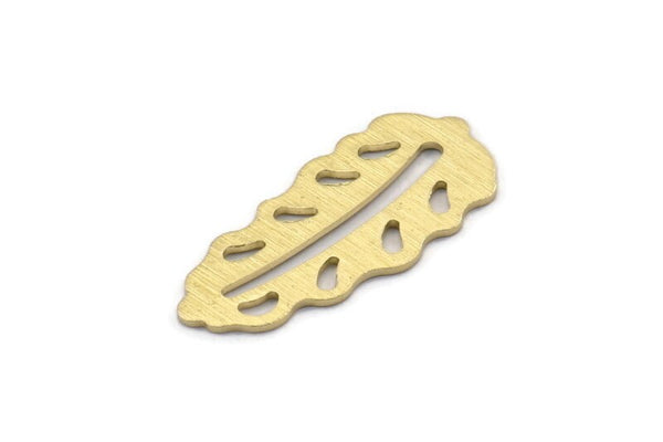 Brass Leaf Blank, 8 Textured Raw Brass Leaf Blanks, Brass Blanks, Stamping Blanks (30x13x0.80mm) M01764