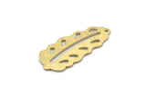 Brass Leaf Charm, 8 Textured Raw Brass Leaf Charms With 1 Hole, Leaf Charm Earrings (30x13x0.80mm) M01766
