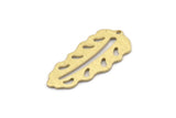 Brass Leaf Charm, 8 Textured Raw Brass Leaf Charms With 1 Hole, Leaf Charm Earrings (30x13x0.80mm) M01767