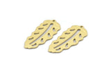 Brass Leaf Charm, 8 Textured Raw Brass Leaf Charms With 1 Hole, Leaf Charm Earrings (30x13x0.80mm) M01767