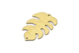 Brass Leaf Charm, 8 Textured Raw Brass Leaf Charms With 2 Holes, Leaf Charm Earrings (30x20x0.80mm) M01774