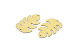 Brass Leaf Charm, 8 Textured Raw Brass Leaf Charms With 2 Holes, Leaf Charm Earrings (30x20x0.80mm) M01774