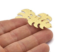 Brass Leaf Charm, 8 Textured Raw Brass Leaf Charms With 2 Holes, Leaf Charm Earrings (30x20x0.80mm) M01774