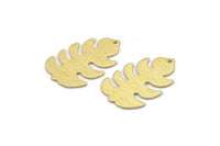 Brass Leaf Charm, 8 Textured Raw Brass Leaf Charms With 1 Hole, Leaf Charm Earrings (30x20x0.80mm) M01772