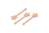 Copper Star Blank, 24 Raw Copper Star Blanks, Stamping Blanks (30x9x0.80mm) M02028