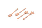 Copper Star Blank, 24 Raw Copper Star Blanks, Stamping Blanks (30x9x0.80mm) M02028